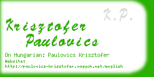 krisztofer paulovics business card